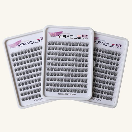PARK SUNG HEE MIRACLE LASH DIY False Eyelashes, Lash Clusters, Lengthening Wisps 9mm-16mm Contact Lens Friendly, Easy to Apply, Reusable Strip Lashes (E6-280, 12mm), Black