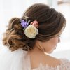 AW BRIDAL Flower Hair Pins for Wedding Bridal Hair Accessories Hair Piece for Women Rhinestone Hair Pin Hair Clips for Brides Bridesmaid (Silver)