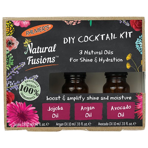 Palmer's Natural Fusions DIY Cocktail Kit, contains 3 Natural Oils for Hair Shine & Hydration, 3 x .33 fl. oz.