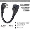 KUNCAN Short Power Extension Cord - Low Profile Wall Head 6 Inch 14AWG/3C SJTW Heavy Duty Extension Cable for Indoor/Outdoor, 90-Degree Flat Plug 15A/125V 1875W NEMA 5-15P to NEMA 5-15R, Black 1-Pack
