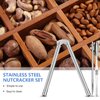 Artcome 8 Pcs Nutcracker Stainless Steel Nut Cracker Set - 2 Nut Cracker, 4 Picks, 1 Wide Crab Fork and 1 Storage Bag