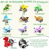 30 Pcs Valentines Day Gifts for Kids classroom-valentines insect blocks，kids valentines day cards with Animal Building Blocks for Boys Girls，Class Valentines Gifts Exchange, Party Favors,Valentines