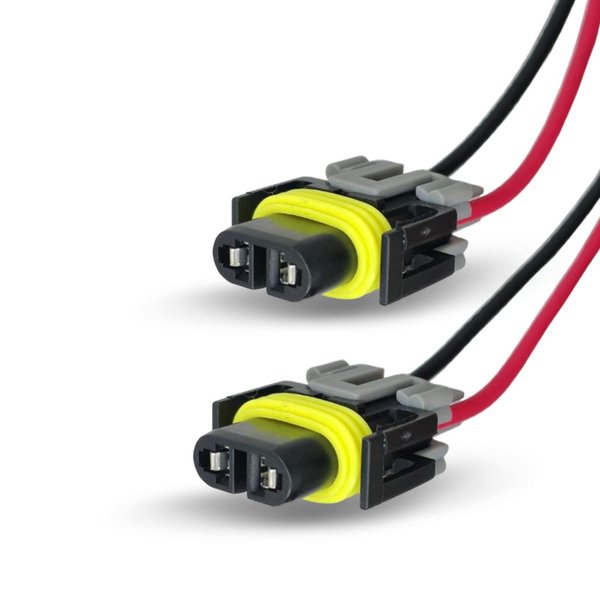 Yonput 2 PCS Fog Light Harness Connector with Wire, H11 Waterproof Pigtail Adapter Plug for Fog Light High Low Beam Bulb Replace Auto Accessories (Black)