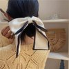 Asphire Vintage French Long Silk Hair Band Satin Bow-knot Hair Scrunchies Elastic Ties Print Bandana Ponytail Holder for Women Girls (White)