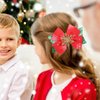Hair Bows Snowflake Sequins Bow Hair Clips Glitter Hairpin Red Green Christmas Tree Ribbon Hand Print Hair Clips Toddler Girls Kids Bow Claw Clips for Thick Thin Hair Decor Xmas Party 2PCS
