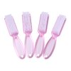Yebeauty Nail Brush Fingernail Cleaner, 4 Pack Hand Scrub Cleaning Brush Plastic Hand Finger Toes Scrubbing Brush, Pedicure Nail Scrubber,Clear Pink