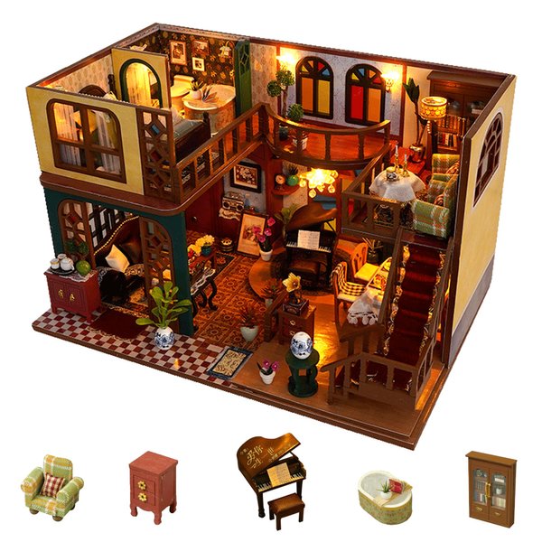 Flever Dollhouse Miniature DIY House Kit Creative Room with Furniture for Romantic Valentine's Gift (Oriental Charm)
