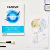 CANSON Graduate Watercolour 250gsm A4 Paper, Cold Pressed, Pad Glued Short Side, 20 Natural White Sheets, Ideal for Student Artists