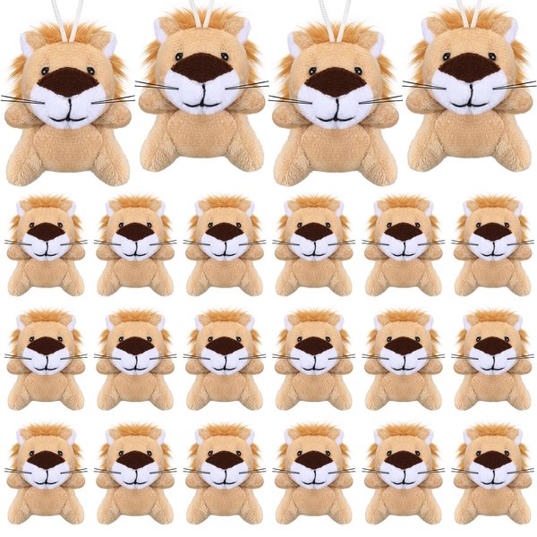 Shappy 30 Pcs Mini Lion/Tiger Stuffed Animal Toys Small Stuffed Animals Bulk Lion/Tiger Plush Stuffed Animal Baby Shower Safari Nursery Decor Birthday Classroom Prizes(Lion)