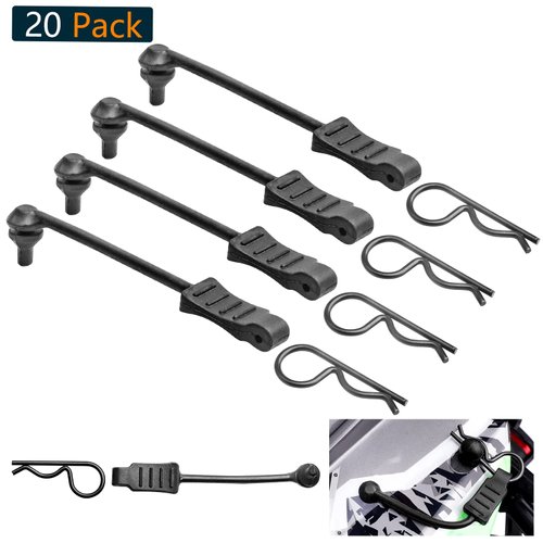 20pcs HobbyPark Universal RC Car Body Clips and Pull Tabs Retainer for 1/10 Traxxas Arrma Axial Losi & All 1/8 Redcat HPI HSP Truck Crawler Buggy Shell R Pins Black