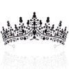 Trnerm Black Crown Halloween Crown for Women, Black Crystal Queen Princess Crown, Rhinestone Tiara for Women Black Wedding Tiara, Gothic Halloween Costumes for Women Gothic Crown for Prom Birthday