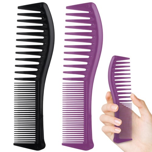 2PCS Detangling Hair Comb for Women, 2-Sided Plastic Hairstyle Comb With Wide and Fine Teeth, All-Purpose Hair Comb for Thin, Thick, Curly, Straight Hair - For Men & Women Combing, Hairstyling