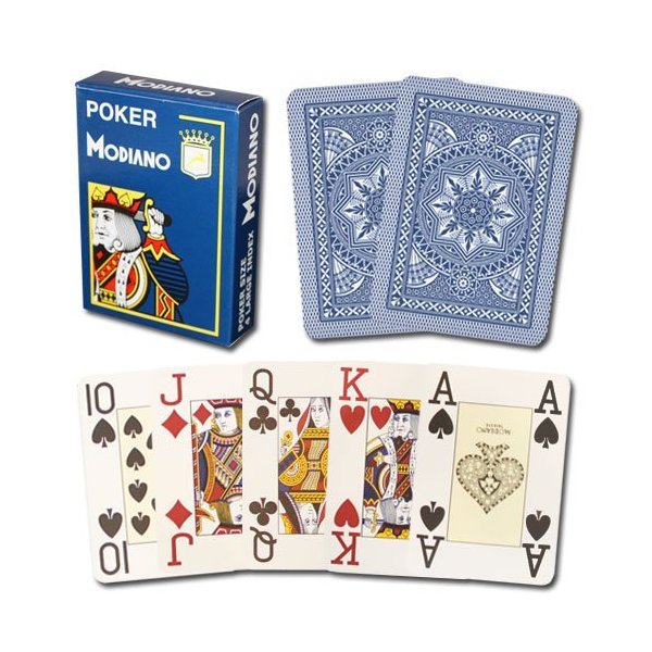 Modiano 100% Plastic Playing Cards Cristallo 4 PIP Jumbo Index (Dark Blue)
