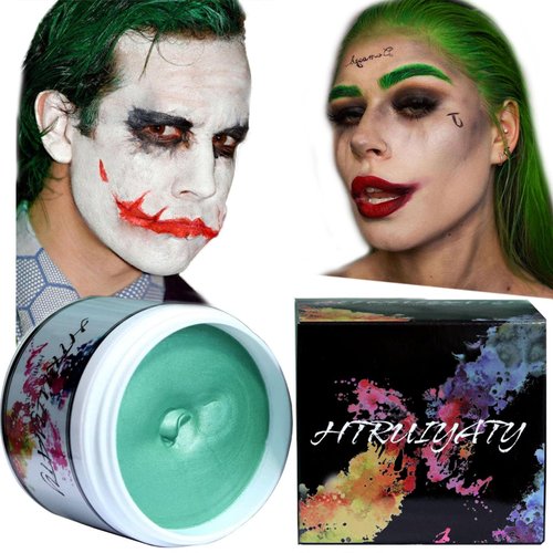 Green Temporary Hair Wax Color For Dark Curly Hair,Wash Out Hair Color Styling Hair Paint For Kids Women Men Washable Hair Dye For Party,Cosplay Halloween