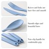 Knives Spoons and Forks Set, JINGIHE 8 Sets Large BPA Free Reusable Travel Utensils, Plastic Cutlery set Portable Lunch Tableware for Kids Adults Camping School Outdoor Picnic Office Daily Use(8in)
