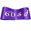 NAUXIUDSJS 60th Birthday Sash, Fabulous 60 Birthday Satin Sash with Gold Foil Words, Birthday Gift 60th Birthday Accessories Decorations Party Favor,Purple