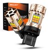 SEALIGHT 7443 7440 LED Bulb Switchback Dual Color, 7444 T20 LED Light Anti Hyper Flash With Turbo Fan, Amber For Turn Signal Blinker,White For Daytime Running Light, ONLY Standard Socket (Pack of 2)