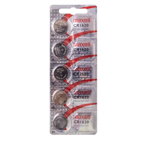 5 Maxell CR1620 3V Lithium Coin Cell Watch Batteries