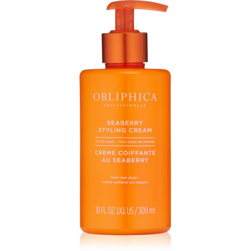 Obliphica Seaberry Styling Cream for Women - Anti-Frizz Control, Normal Hair Products, Damaged Repaired Hair - Hair Mask & Treatment for Protecting Hair & Scalp - 10 Fl Oz