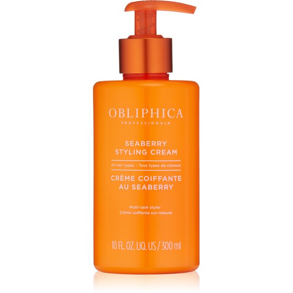 Obliphica Seaberry Styling Cream for Women - Anti-Frizz Control, Normal Hair Products, Damaged Repaired Hair - Hair Mask & Treatment for Protecting Hair & Scalp - 10 Fl Oz