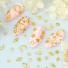 Gold Nail Art Glitter Nail Sequins Star Moon Butterfly Nail Design for Acrylic nail Nail Art Decoration Supplies for Women Girls Manicure Tip (gold)