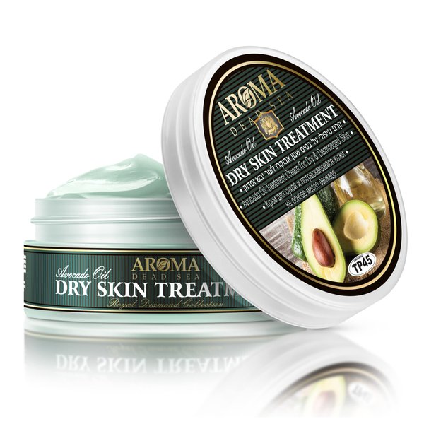 AROMA DEAD SEA Avocado Cream For Dry skin, Heals Cracked Heels, Knees, Legs, Ankles & Hands - Rich Moisturizing With Vitamin E, Olive Oil, jojoba Oil, Chamomile & Dead Sea Minerals, 5.4 fl.oz