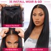 TENACOO 9x6 Wear and Go Glueless Wig Pre Cut Pre Plucked Bleached Knots Human Hair Wig Glueless Wigs for Black Women Human Hair Glueless 200% Density Ready to Go Straight Lace Front Wigs 26 inch