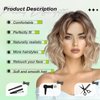 NOSTALGIA Short Ombre Blonde Wigs 14 Inch Wavy Curly Bob Wig Shoulder Length Middle Part Wigs Natural Looking Synthetic Blonde Hair Wigs for Women Daily Party Use