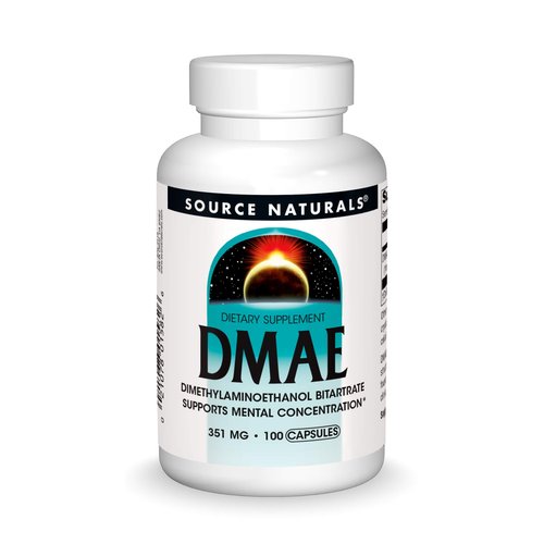 Source Naturals DMAE, Dimethylaminoethanol Bitartrate - Supports Mental Concentration - 100 Capsules