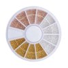 Mesiyun Nail Art 3D Caviar Beads Mini Metal Ball Gold and Silver Micro Steel Beads Decoration Accessories (2 Wheel Caviar Beads+2 Metal beads)
