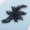 Rumtock Black Rhinestones Hair Comb Women Girls Handmade Headpiece Hair Styling Jewelry