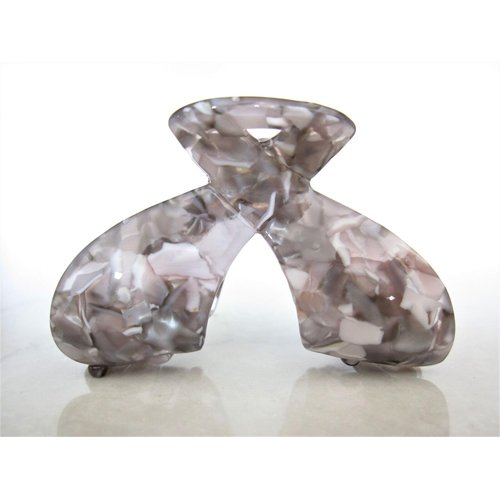 Generic Gray and white marbled arc hair claw clip