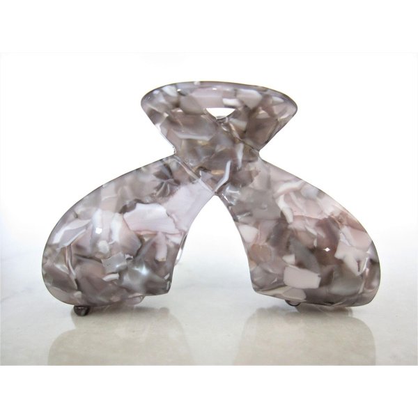 Generic Gray and white marbled arc hair claw clip