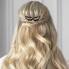 BETITETO Bridal Hair Comb Emerald Green Crystal Wedding Hair Piece Pin Accessories for Women Girls Party (Black)