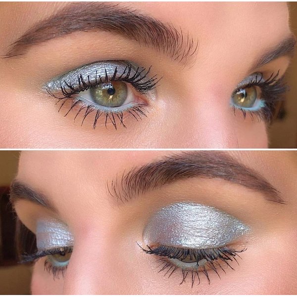 Lucky Chick Liquid Shimmer Eyeshadow - glitter eyeshadow Silver - Natural Blendable Eye Glitter Gel for All Day Wear - Paraben & Cruelty Free Vegan Formula
