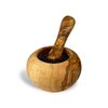 Savory Farms Rustic Olive Wood Mortar and Pestle – 6" Diameter Handcrafted Natural Olive Wood Grinder – Durable, Eco-Friendly Kitchen Tool for Herbs, Spices, and Pastes