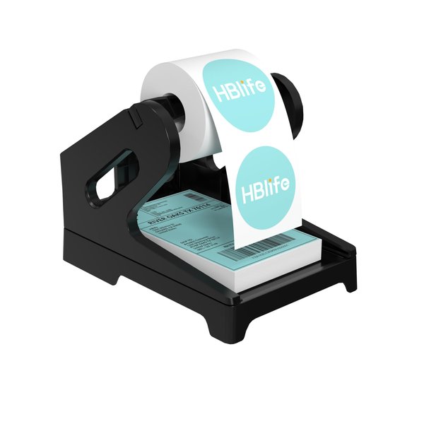 HBlife Label Holder for Rolls and Fan-Fold Labels Thermal Label Holder Shipping Label Stand Desktop Printer Supplies, Black