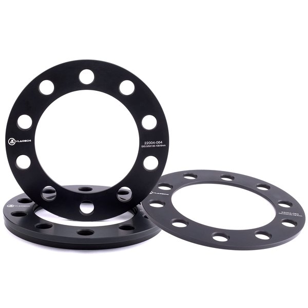 VLAOSCHI Black Forged 5x5.5 5x135 5x139.7 Wheel Spacers 1/4 Inch (6mm) Compatible with Dodge Ram-Ford 5 Lug for 1975-2003 F150 | 1994-2018 RAM-1500 | 2004-2009 Durango | 2005-2011 Dakota - Pack of 4