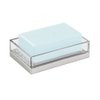 iDesign Clarity BPA-Free Plastic Bar Soap Dish-5" x 3.25" x 1.34", Clear/Brushed Nickel, 18-Inch by 16-Inch