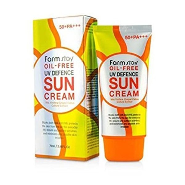 Farmstay Oil-Free UV Defence Sun Cream SPF50+ PA+++ 2.46Oz UVA UVB Protection