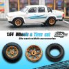 1/64 Wheels and Tires for Off-Road All-Terrain Upgraded Mainline Cast Model Cars, Diameter is 0.51In,4 Sets/Pack,Seven Spokes.(YE-H)