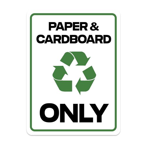 Portrait Round Plus Paper & Cardboard Only Wall or Door Sign | Office Eco-Friendly Signage - Medium