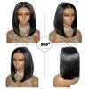 SUPERNOVA Ready To Go Glueless Bob Wigs Human Hair Pre Plucked Glueless Straight Bob Wig Human Hair Upgraded No Glue Pre Cut 5x5 Lace Closure Wigs for Women Natural Hairline 180 Density 10 Inch