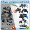 Kytok Controller Stand 4 Tiers with Cable Organizer for Desk, Universal Controller Display Stand Compatible with Xbox PS5 PS4 Nintendo Switch, Headset Holder & Desk Mounts for 8 Packs Controller