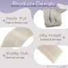 Full Shine Weft Hair Extensions Human Hair White Blonde Sew In Weft Extensions Straight Human Hair Sew In Hair Extensions For Women Blonde Human Hair Bundles Full Head 105G 18 Inch