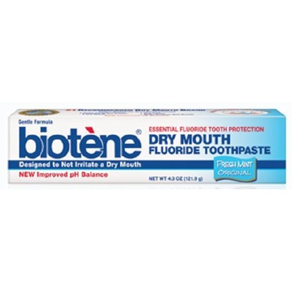 Biotene Fluoride Toothpaste Gentle Formula Fresh Mint, 4.3 Ounce (Pack of 2)