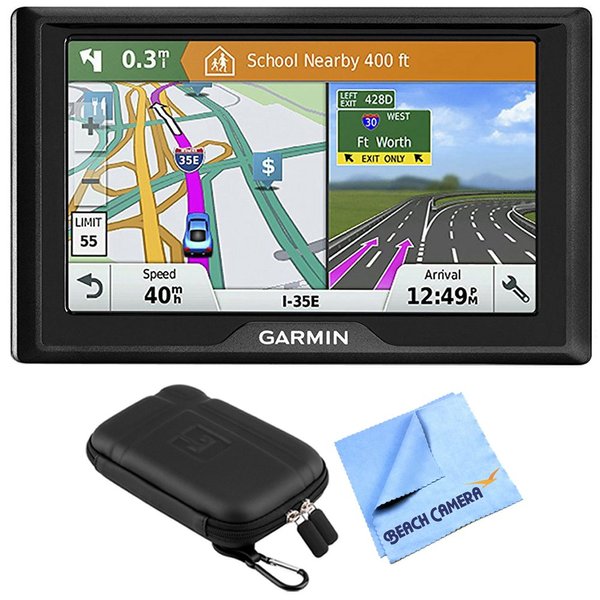 Garmin Drive 51 LM GPS Navigator (US) Bundle w/EVA Hard Case & Microfiber Cloth (010-01678-0B)