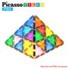 PicassoTiles 12pc Magnetic Building Block Set Equilateral Triangle Magnet Tiles Construction Toy STEM Learning Kit Educational Playboards Pretend Play Stacking Blocks Child Brain Development PTE01