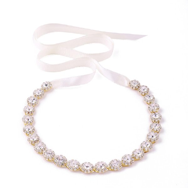 Gold Crystal Wedding Headband Bridal Headpiece Hair Accessories for women and Girls