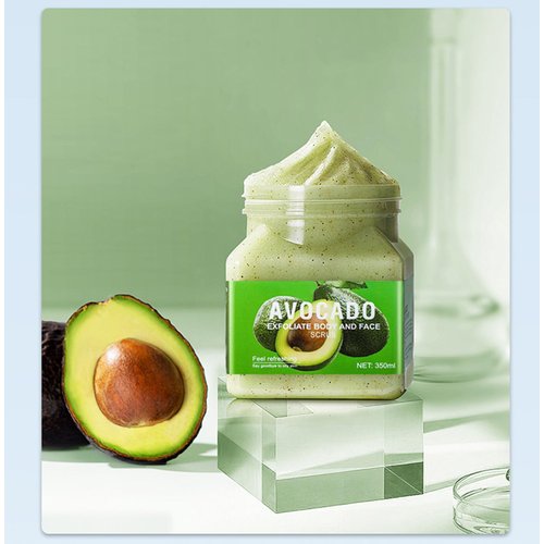 Body Scrub Exfoliator Set,Exfoliating Face Hand Foot Body Scrub,Self Skin Care Deep Cleansing Exfoliating for Oily Skin,Set Includes Coconut and Avocado Botanical Extract Scrub and a Loofah Pad